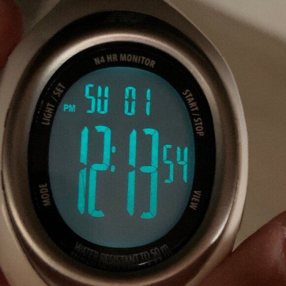 New Balance N4 Quartz Digital Unisex Watch white tone 35mm 50MWR  running - Picture 3 of 7